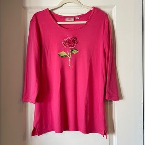 Rhinestone 3/4 sleeve t shirt